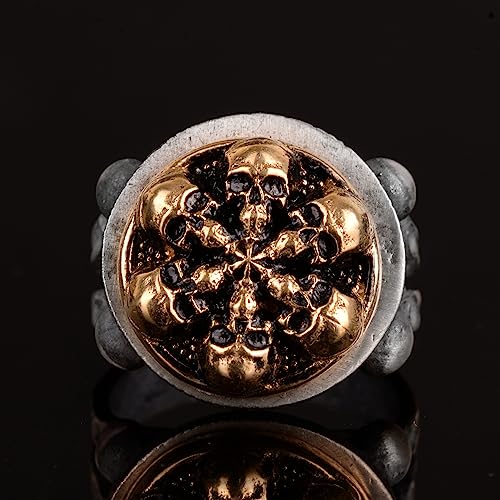 KAMBO Handmade 925 Sterling Silver Skull Ring for Men, Gothic Vintage Statement Jewelry, Bold Edgy Design, Daily Wear an