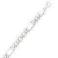 KAMBO Handmade 925 Sterling Silver Byzantine King Chain Necklace with Polished Bar Stations Şarnelli Design, Unisex Stat