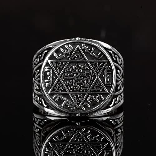 KAMBO Handmade Men's Vintage Star of David Ring in 925 Sterling Silver - Timeless Jewish Symbol Statement Jewelry, Size 