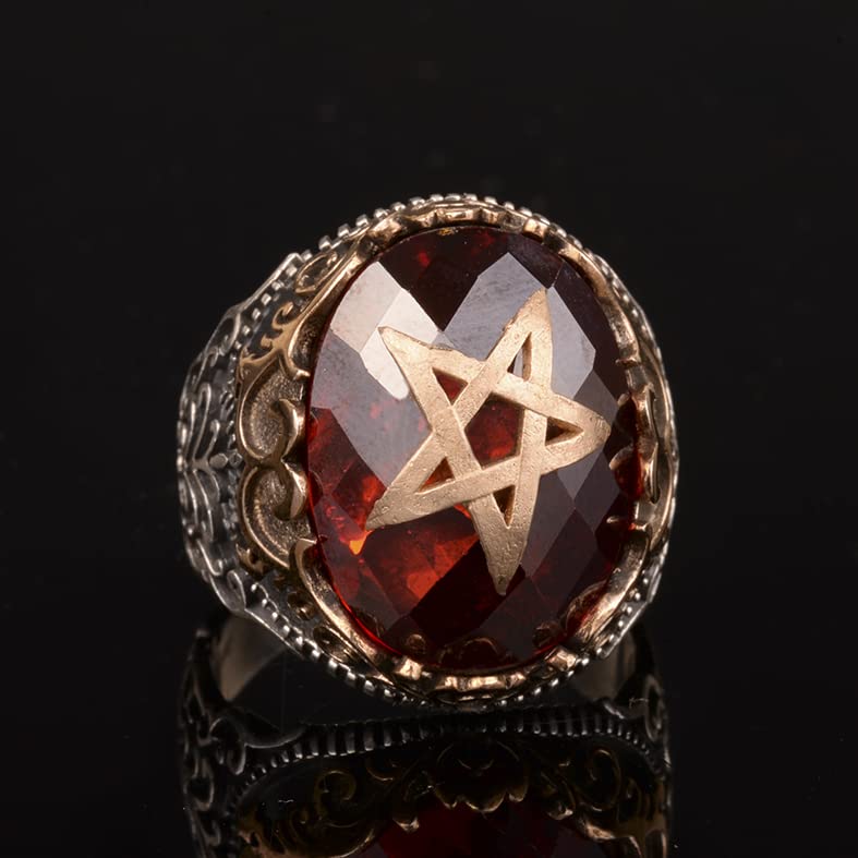 Star Ring, Seal Ring, 925 Sterling Silver Men's Ring, Handmade Ring — 6