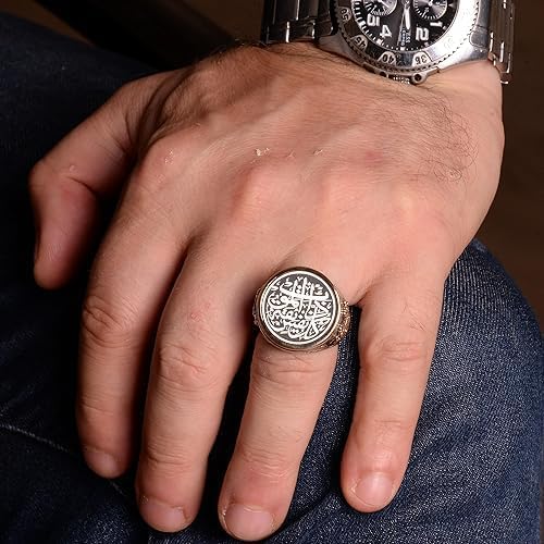 925 Sterling Silver Men's Ring, Handmade Ring, Islamic Ring, Customizable Ring — 3