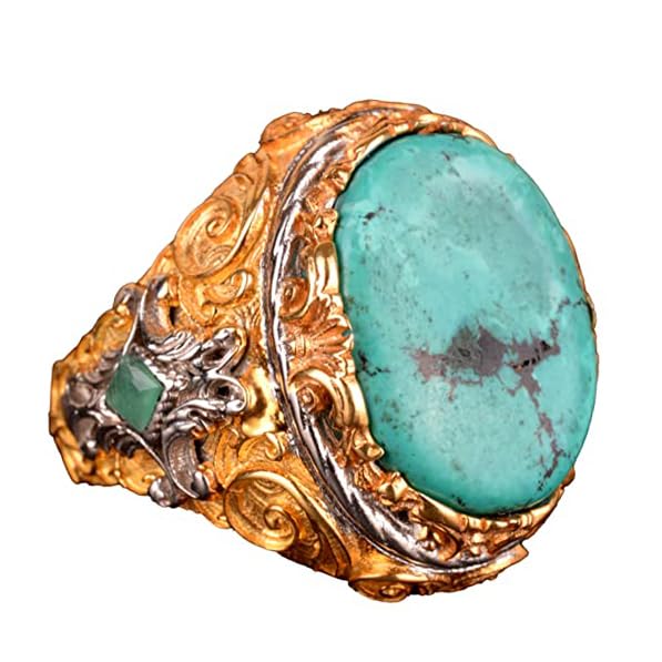Arizona Turquoise Stone Ring, 925 Sterling Silver