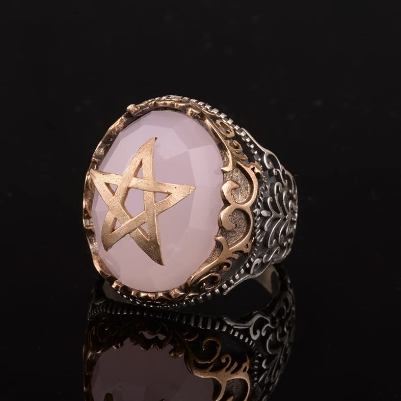 Star Ring, Seal Ring, 925 Sterling Silver Men's Ring, Handmade Ring — 4