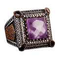 Natural Amethyst Ring, 925 Sterling Silver