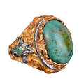 925 Sterling Silver Men's Ring with Natural Arizona Turquoise Stone - Bold and Stylish Design, Suitable for Daily Wear and Special Events