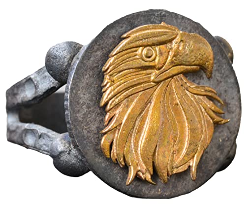 KAMBO Handcrafted Eagle Men's Statement Ring in 925 Sterling Silver - Minimalist Bold Vintage Design - Durable Sterling 