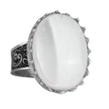 Natural Oyster Shell Stone Ring - 925 Sterling Silver Handmade Ring