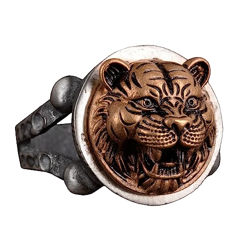 KAMBO Handmade 925 Sterling Silver Tiger Ring for Men, Gothic Vintage Statement Jewelry, Bold Fierce Design, Daily Wear 