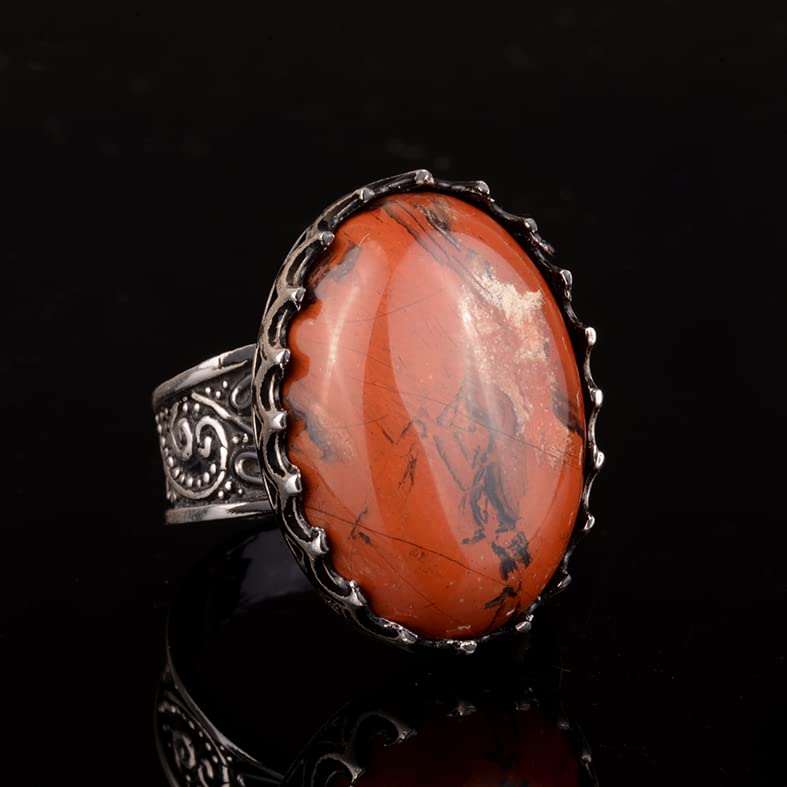 Natural Stone Ring - Handcrafted 925 Sterling Silver Ring — 4