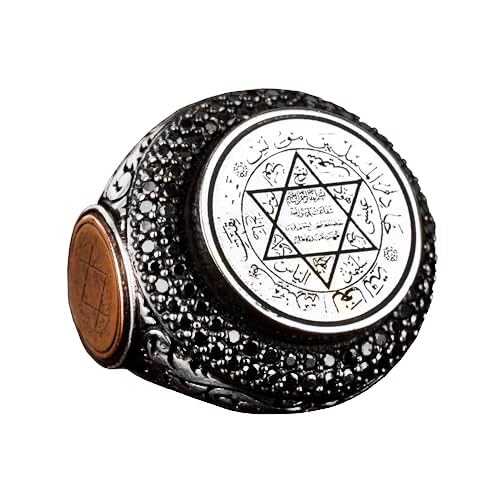 925 Sterling Silver Men's Ring, David Star Motif