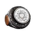 925 Sterling Silver Men's Ring, David Star Motif