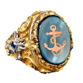 Sailor Ring, Steering Wheel Ring, Ship Anchor Ring, Men's Ring, 925 Sterling Silver Ring