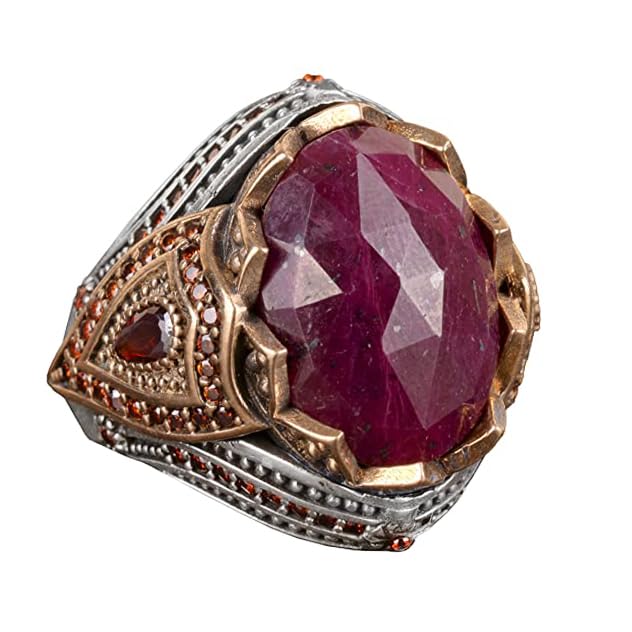 Natural Stone Ring - 925 Sterling Silver (Model-2)