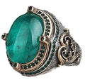 Silver Ring for Paraiba Green Stone