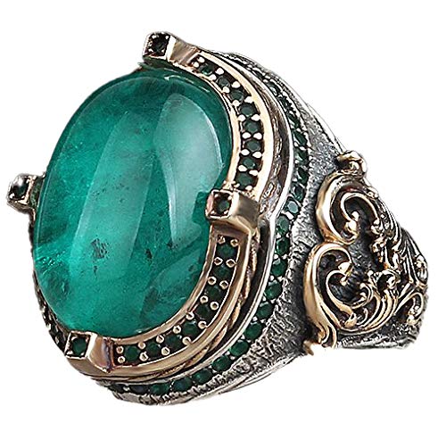 Silver Ring for Paraiba Green Stone