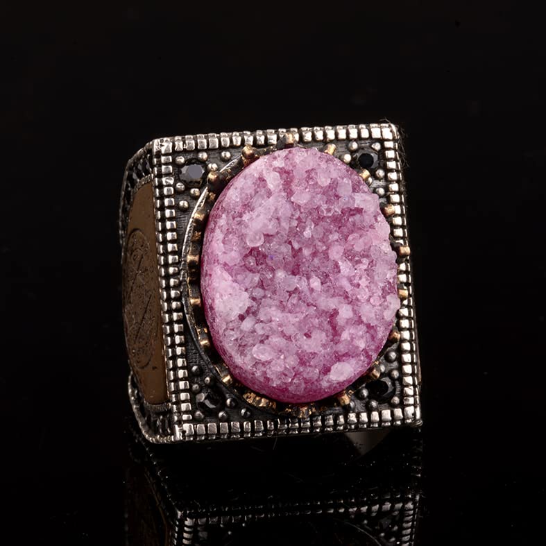 Natural Druzy Quartz Ring - 925 Sterling Silver — 3