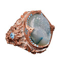Natural Drusy Crystal Quartz Ring - 925 Sterling Silver