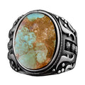 925 Sterling Silver Men's Ring with Natural Arizona Turquoise Stone - Vintage Design Handmade Jewelry