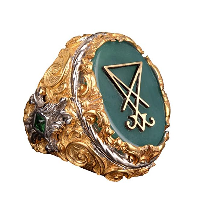 KAMBO Jade Stone Ring Men’s 925 Sterling Silver Signet Ring Handmade Gold Plated King Style Vintage Statement Jewelry Bi