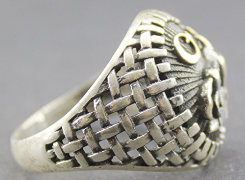 KAMBO Handmade 925 Sterling Silver Men's Ring, Vintage Wolf Animal Wildlife Design, Statement Jewelry Gift for Him, Birt