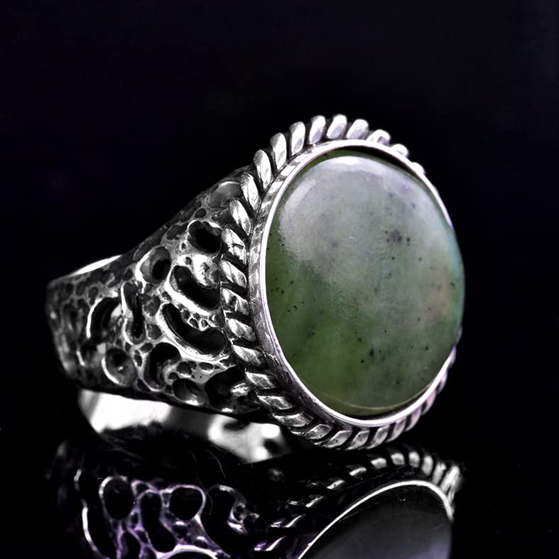 Natural Sapphire Stone Men's Ring, Vintage Ring, 925 Sterling Silver — 7