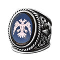 Double Headed Eagle Ring, 925 Sterling Silver Men's Ring, Silver Eagle Jewelry