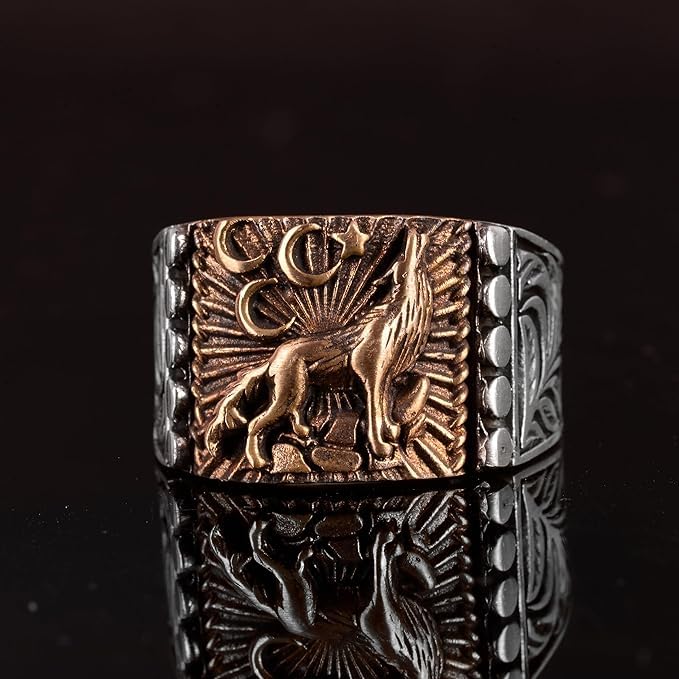 KAMBO 925 Sterling Silver Wolf Ring — 2