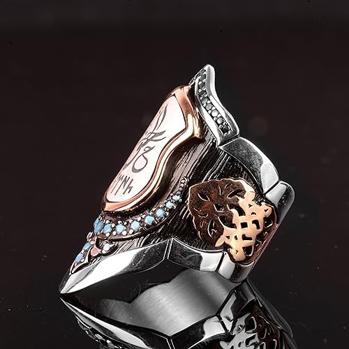 Handcrafted 925 Sterling Silver Archery Ring - Ottoman Men's Thumb Ring with Arrow Throwing Design (Customizable) — 4