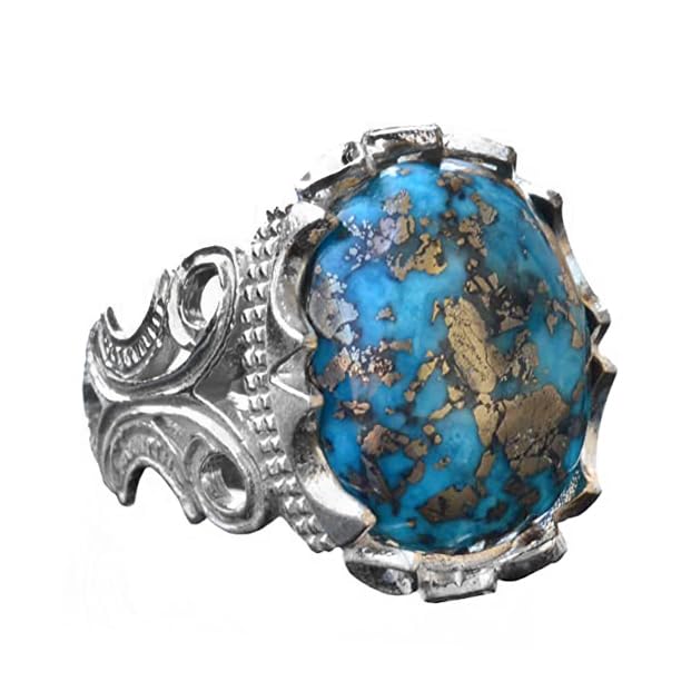Natural Arizona Turquoise Stone Ring, Handmade Jewelry, 925 Sterling Silver