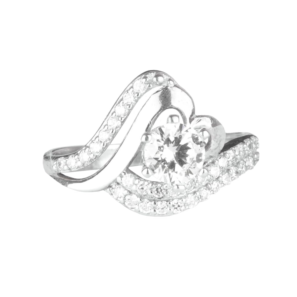 925 Sterling Silver Handcrafted Ring - Zircon Stone Engagement Ring