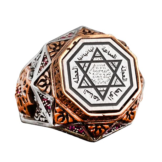 David Star Solomon Talisman Ring - 925 Sterling Silver Men's Ring