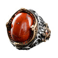 Natural Blood Stone Ring - Minimalist 925 Sterling Silver Ring
