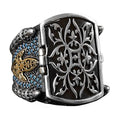 925 Sterling Silver Men's Box Ring with Turquoise Stones