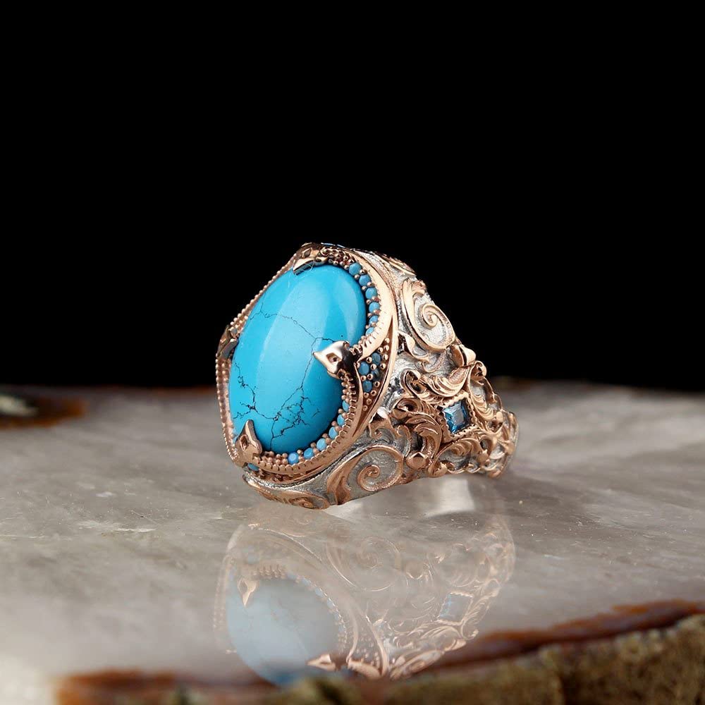 Synthetic Turquoise Stone Ring — 3
