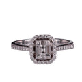 KAMBO 0.41 Ct White Diamond Engagement Ring for Women Handmade 925 Sterling Silver Modern Wedding Band Statement Jewelry