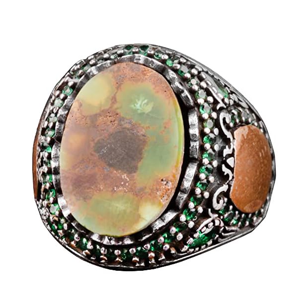 Natural Arizona Turquoise Stone Ring - Minimalist 925 Sterling Silver Men's Ring