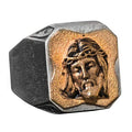 925 Sterling Silver Men's Ring - Seal Ring - Handmade Ring (Jesus)