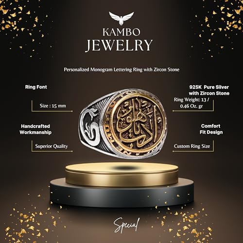 925 Sterling Silver Men's Ring - Al-Malik Calligraphy - Royal Islamic Jewelry