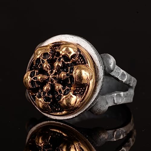KAMBO Handmade 925 Sterling Silver Skull Ring for Men, Gothic Vintage Statement Jewelry, Bold Edgy Design, Daily Wear an