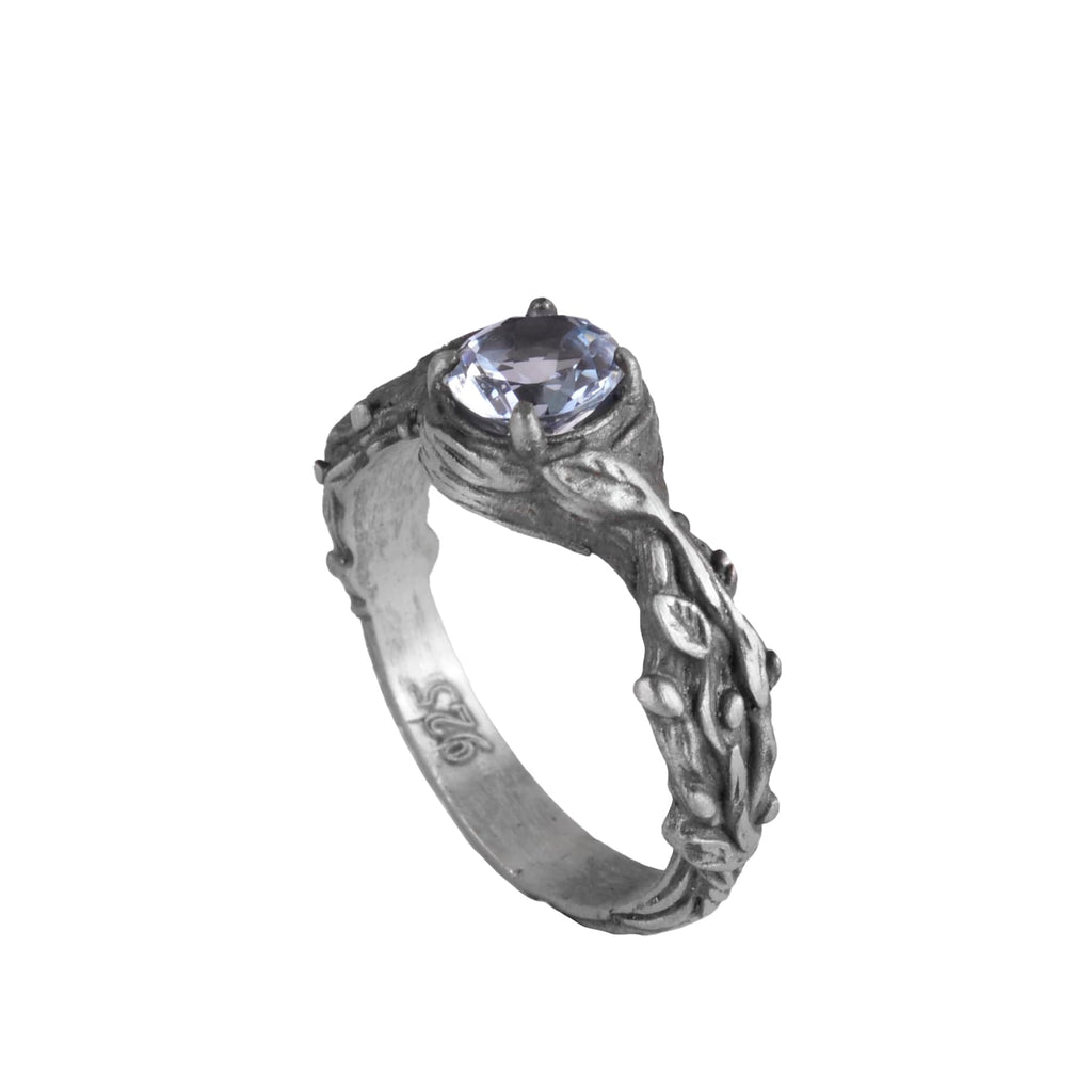 Natural Blue Topaz Stone Ring - 925 Sterling Silver