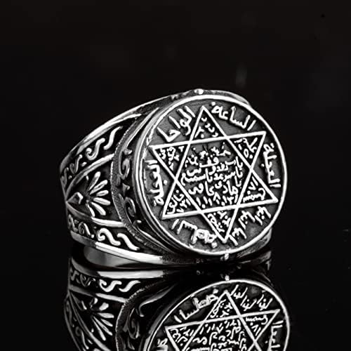 KAMBO Handmade Men's Vintage Star of David Ring in 925 Sterling Silver - Timeless Jewish Symbol Statement Jewelry, Size 