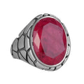 KAMBO Luxury 925 Sterling Silver Synthetic Stone Ring – Red Paraiba