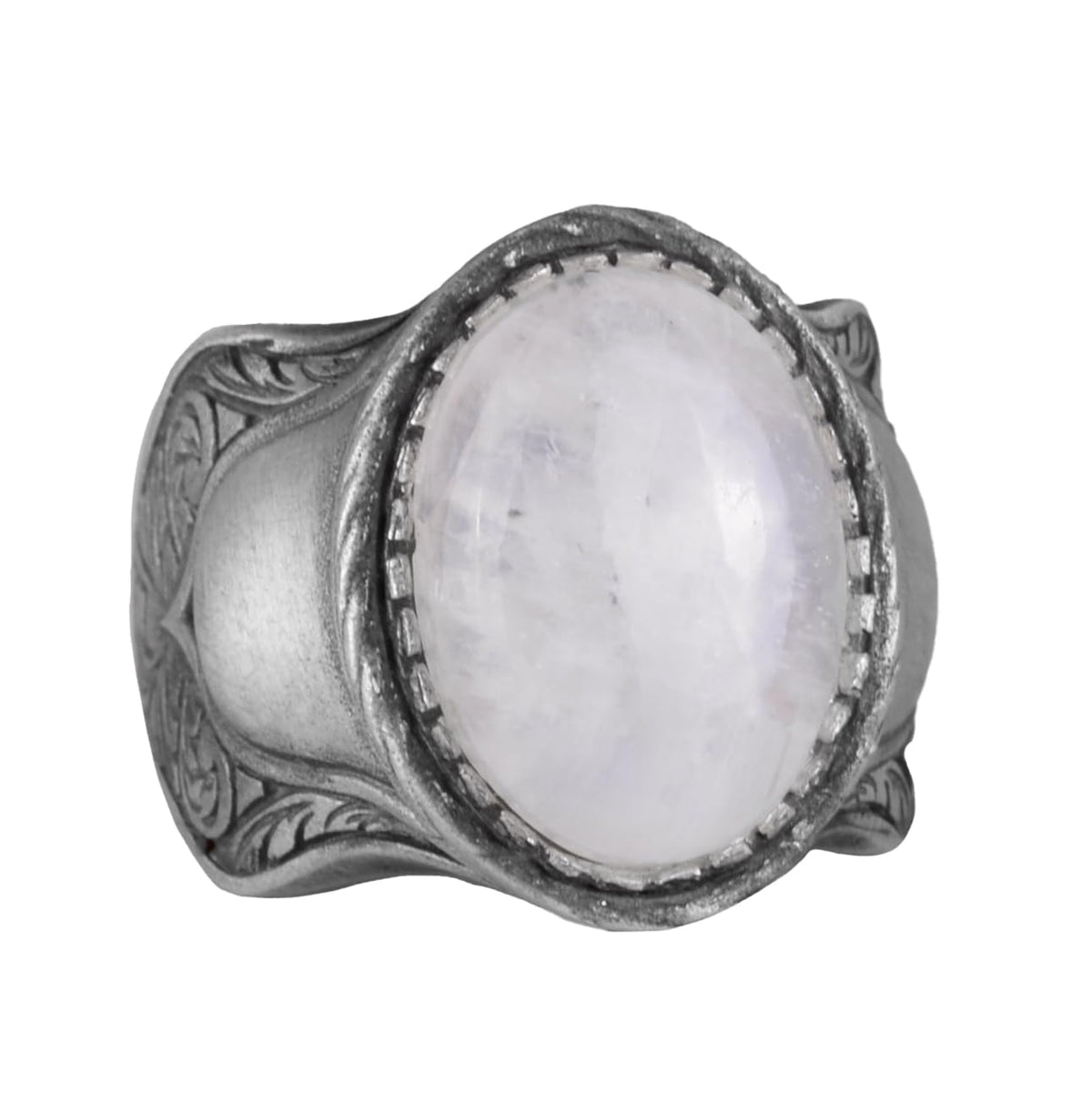 Natural Stone Ring, 925 Sterling Silver Ring (Moonstone)