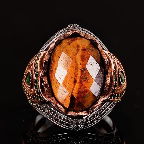 Natural Stone Handmade Ring - 925 Sterling Silver (Tiger Eye) — 4