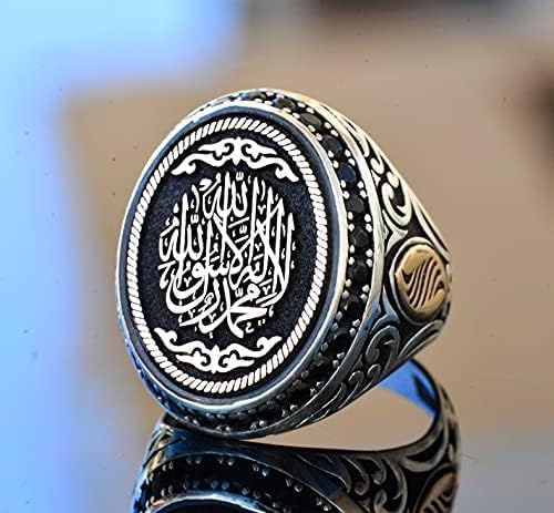 Islamic Silver Men's Ring - Stylish Muslim Symbol Ring - Traditional Handcraft (Customizable) — 5