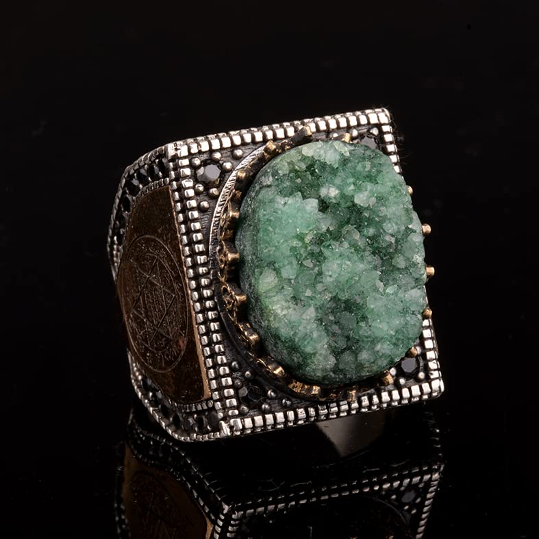 Natural Druzy Quartz Ring - 925 Sterling Silver — 6