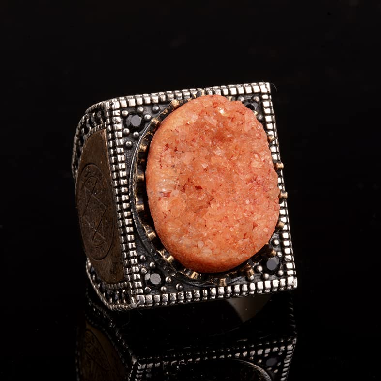 Natural Druzy Quartz Ring - 925 Sterling Silver — 4