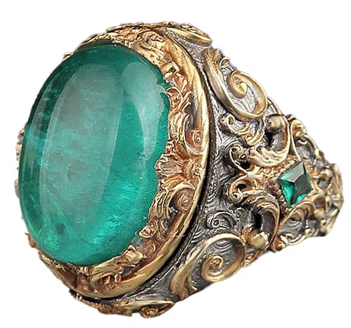 Artificial Paraiba Stone Silver Ring, Rhodium Plated Silver Ring, 925 Sterling Silver Ring, Green