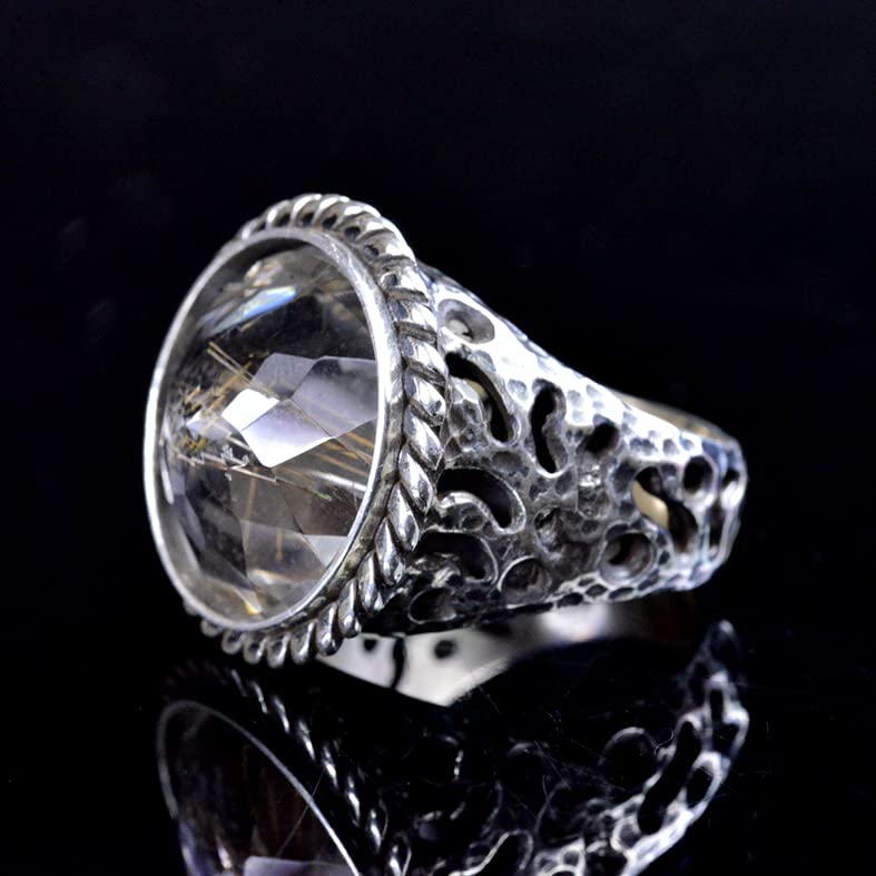 Natural Sapphire Stone Men's Ring, Vintage Ring, 925 Sterling Silver — 5
