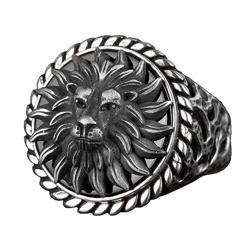 Lion Ring, Handmade Ring, Gothic Ring, 925 Sterling Silver Ring, Gift for Dad, Animal Figure Men's Silver Ring